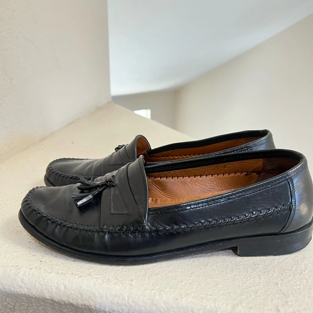 Allen Edmonds Naples Black‎ Leather Tassel Loafers Dress Shoes Men’s Size 12